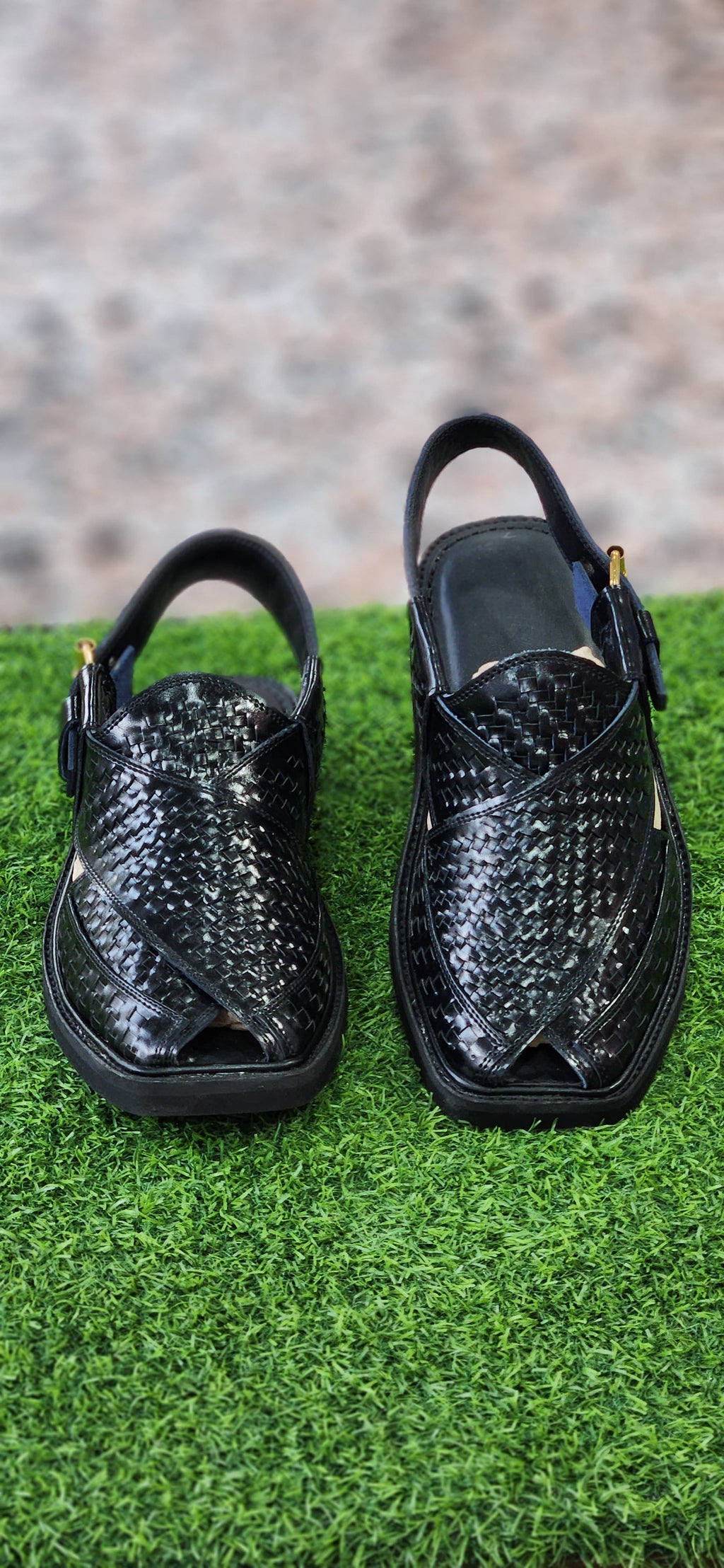 Classic Black Elite Peshawari Chappal – Premium Handmade Men's Sandals