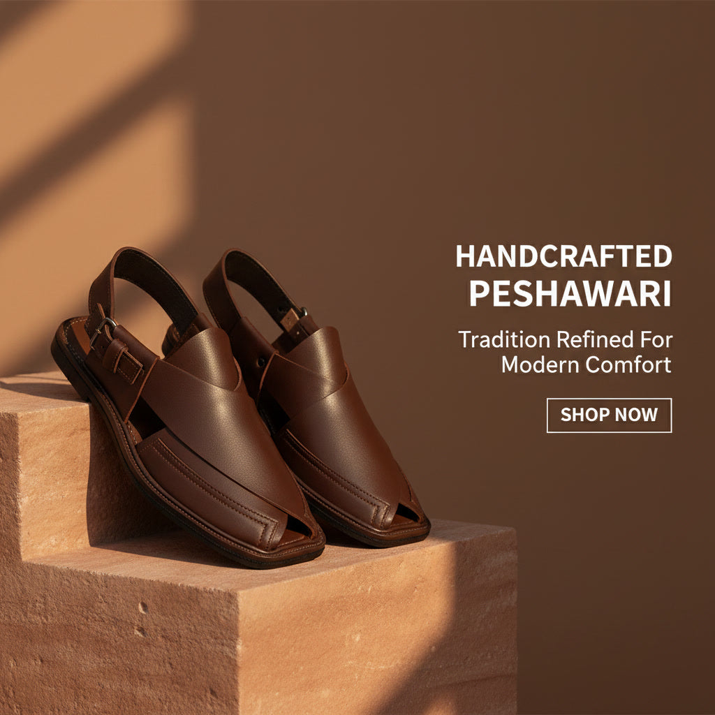 Men's Traditional Brown Peshawari Chappal