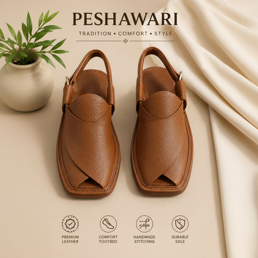 Classic Black Peshawari Chappal – Timeless Elegance