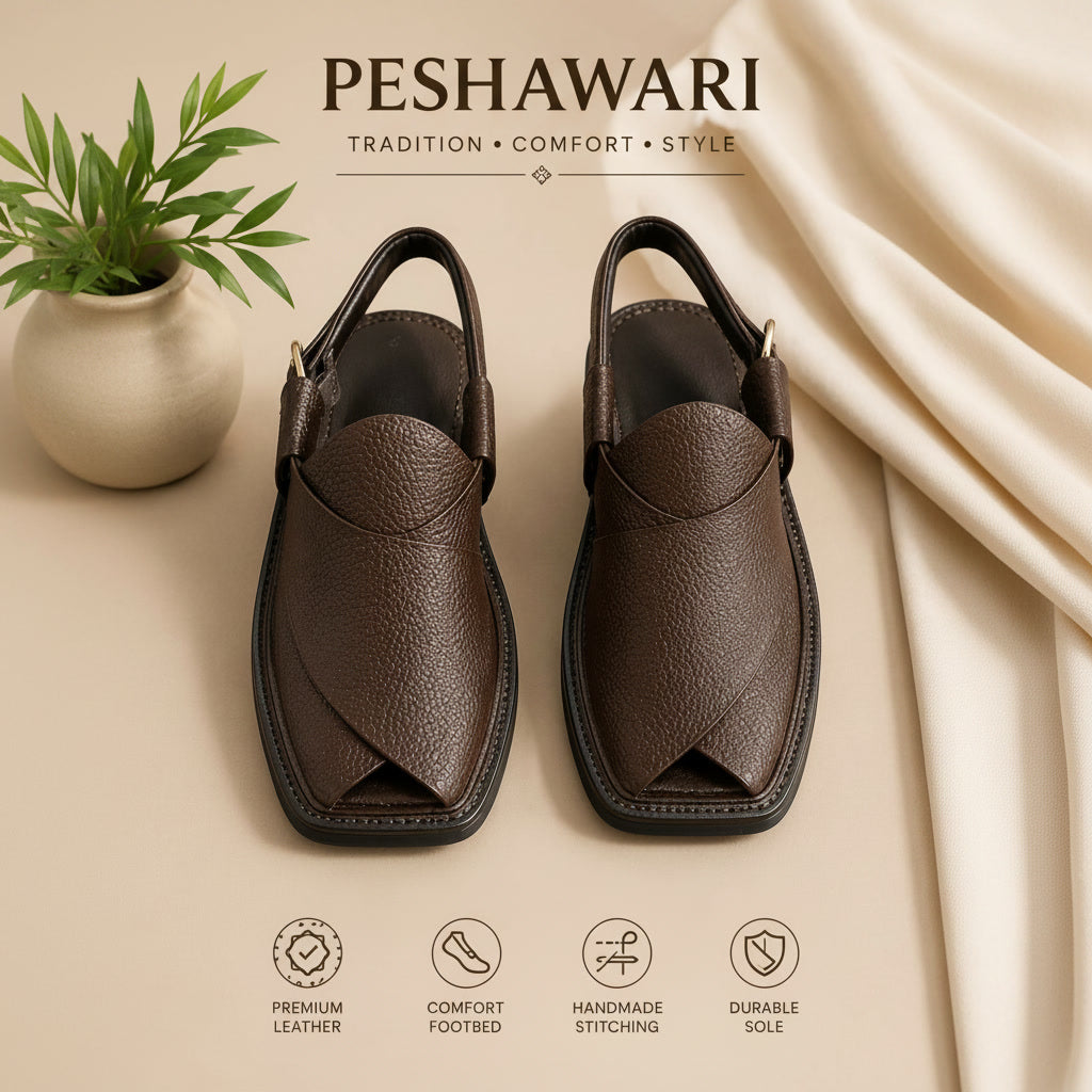 Classic Black Peshawari Chappal – Timeless Elegance