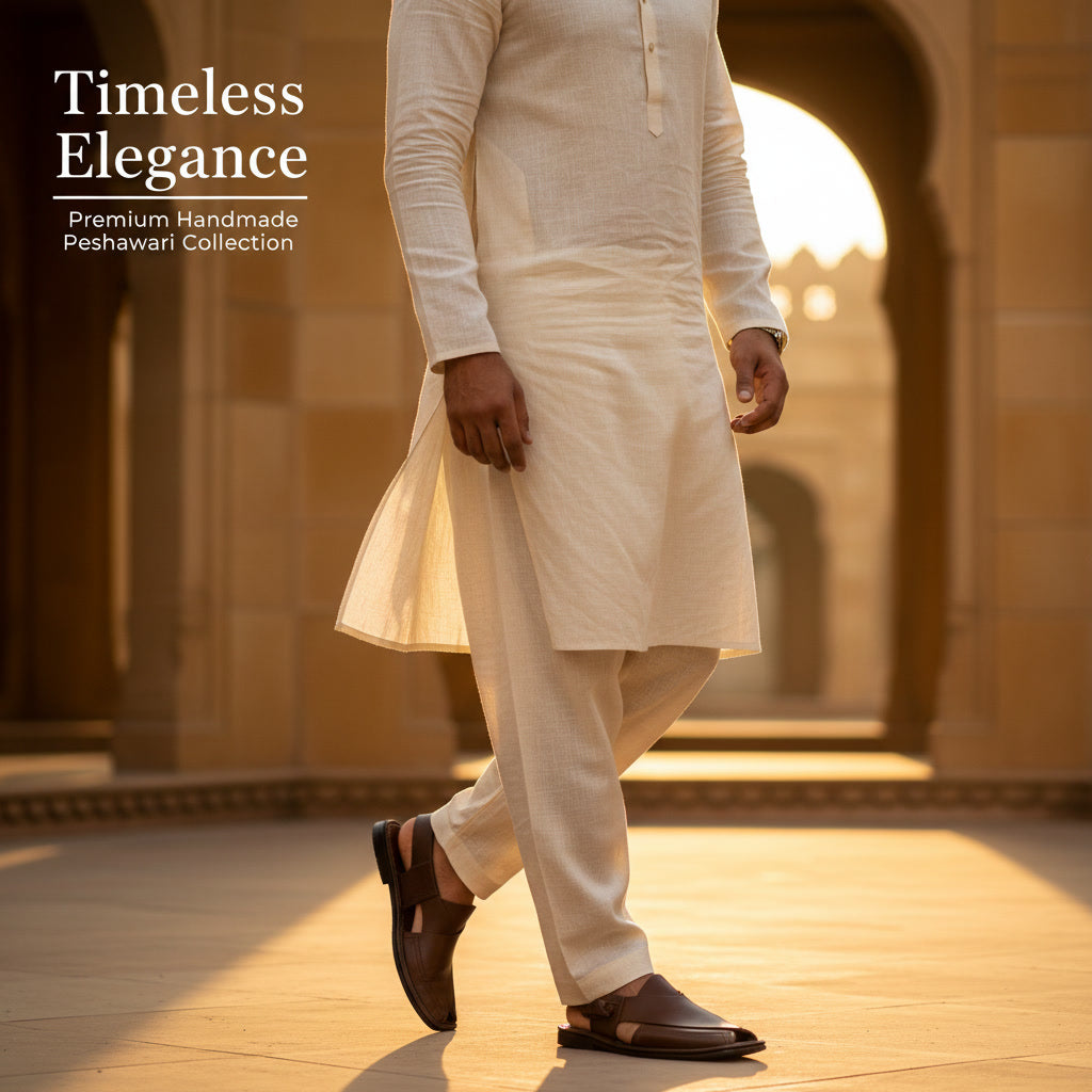 Men's Traditional Brown Peshawari Chappal