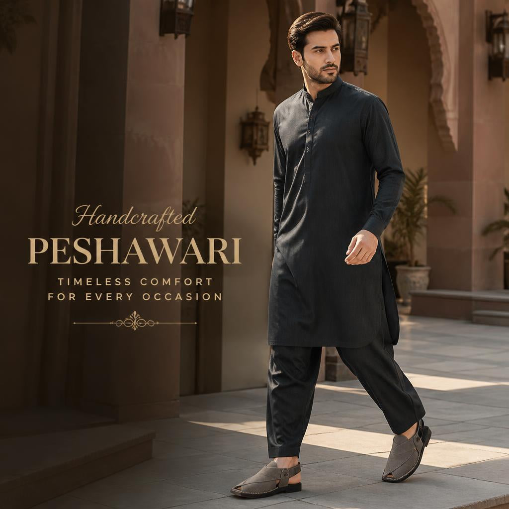 Men's Handmade Peshawari Chappal – Premium Suede Leather Sandals, Comfortable Traditional Footwear, Durable Handmade Stitching