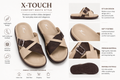 X-Touch Premium Cross Strap Comfort Slides – Khaki & Brown